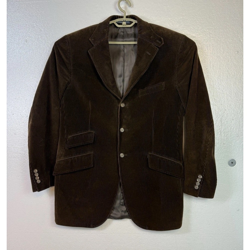 Polo Ralph Lauren Blazer‎ Mens 42 L Corduroy Sport Coat Jacket 3-Button Brown